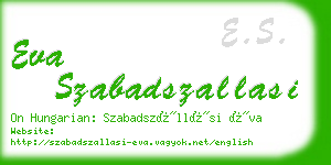 eva szabadszallasi business card